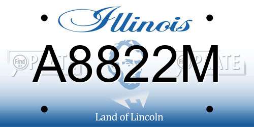 A8822M Illinois License Plate