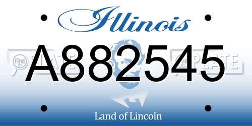 A882545 Illinois License Plate