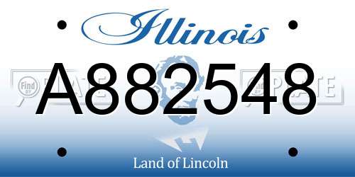 A882548 Illinois License Plate