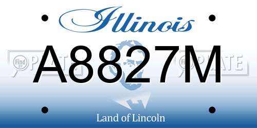 A8827M Illinois License Plate