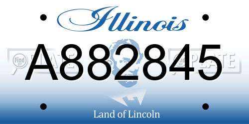 A882845 Illinois License Plate