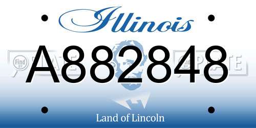 A882848 Illinois License Plate