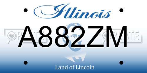 A882ZM Illinois License Plate