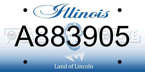 A883905 Illinois License Plate