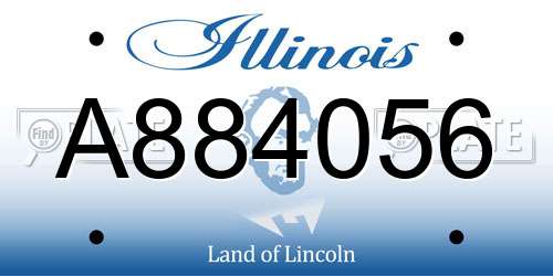 A884056 Illinois License Plate