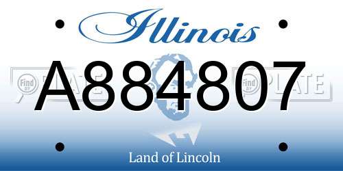 A884807 Illinois License Plate