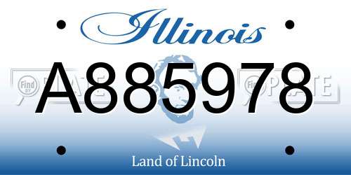 A885978 Illinois License Plate