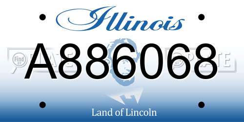 A886068 Illinois License Plate