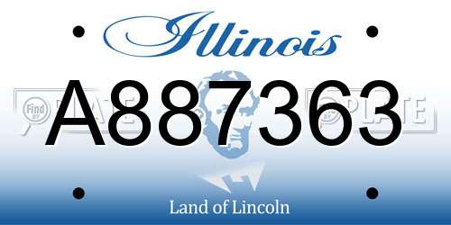 A887363 Illinois License Plate