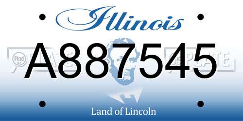 A887545 Illinois License Plate