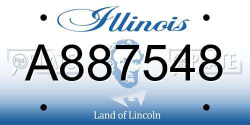 A887548 Illinois License Plate
