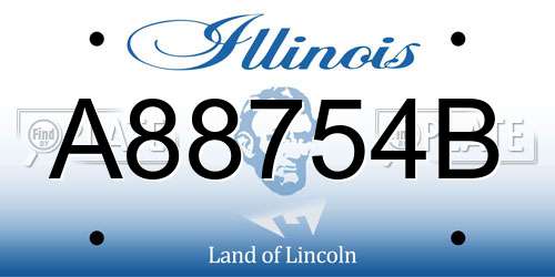 A88754B Illinois License Plate