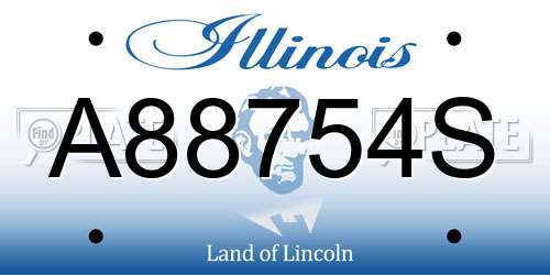 A88754S Illinois License Plate