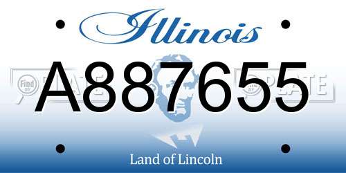 A887655 Illinois License Plate
