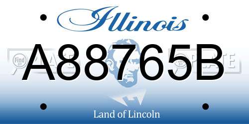 A88765B Illinois License Plate