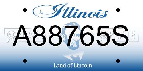 A88765S Illinois License Plate