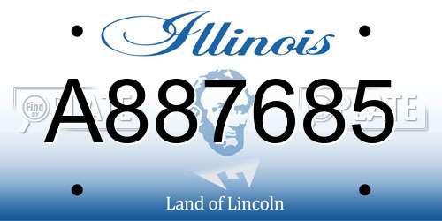 A887685 Illinois License Plate