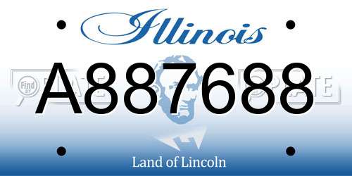 A887688 Illinois License Plate