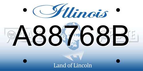 A88768B Illinois License Plate