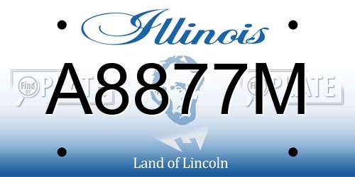 A8877M Illinois License Plate