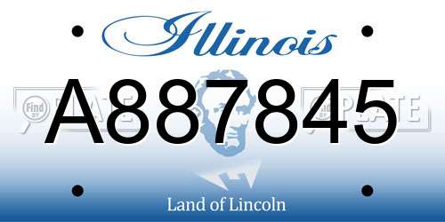 A887845 Illinois License Plate