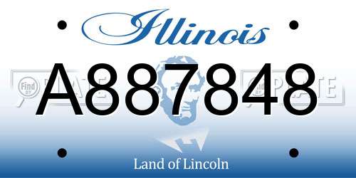 A887848 Illinois License Plate