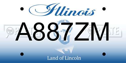 A887ZM Illinois License Plate