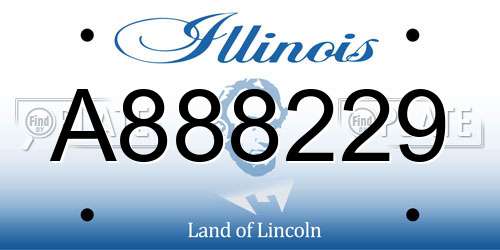 A888229 Illinois License Plate