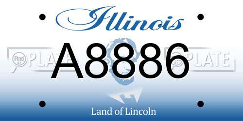 A8886 Illinois License Plate