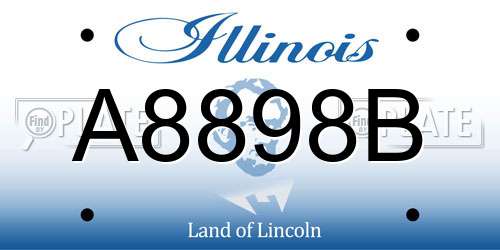 A8898B Illinois License Plate