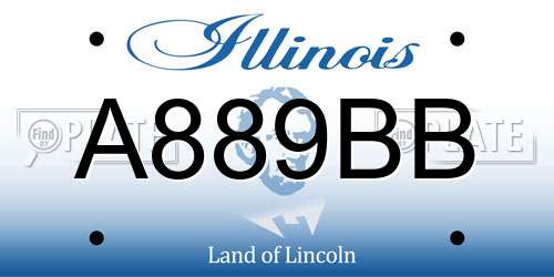A889BB Illinois License Plate