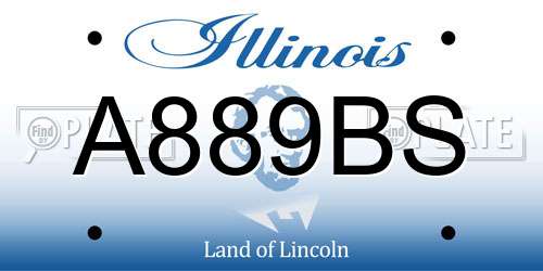 A889BS Illinois License Plate