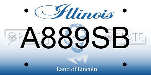 A889SB Illinois License Plate