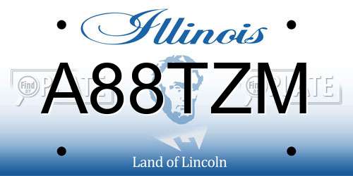 A88TZM Illinois License Plate