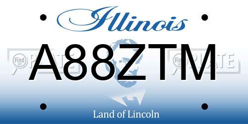 A88ZTM Illinois License Plate