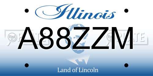 A88ZZM Illinois License Plate
