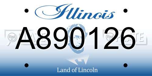 A890126 Illinois License Plate