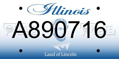 A890716 Illinois License Plate