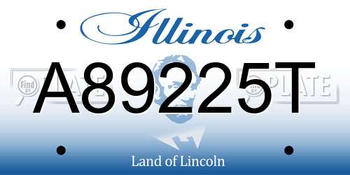 A89225T Illinois License Plate
