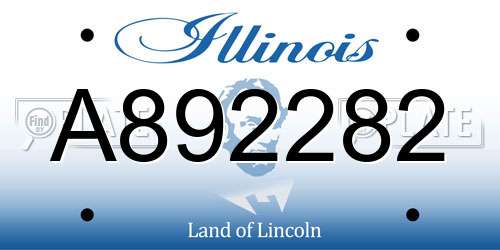 A892282 Illinois License Plate
