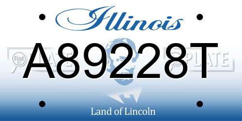 A89228T Illinois License Plate
