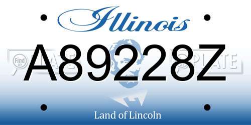 A89228Z Illinois License Plate