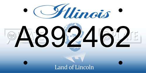 A892462 Illinois License Plate