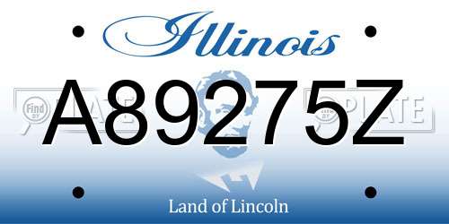 A89275Z Illinois License Plate