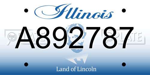 A892787 Illinois License Plate