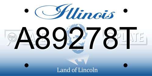A89278T Illinois License Plate