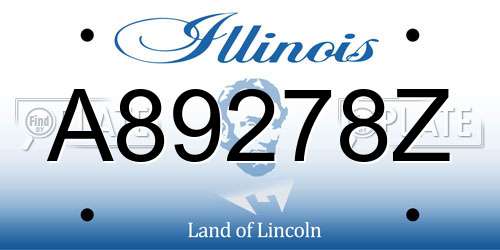 A89278Z Illinois License Plate