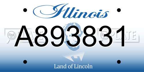 A893831 Illinois License Plate