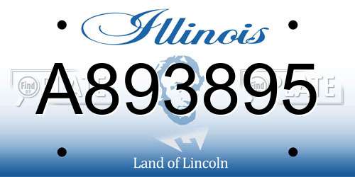 A893895 Illinois License Plate
