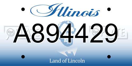 A894429 Illinois License Plate